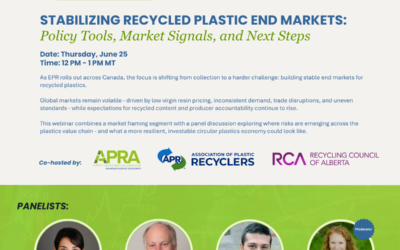 Webinar: Stabilizing Recycled Plastics End Markets: Policy Tools, Market Signals, and Next Steps
